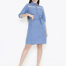NIGHTSPREE Denim A-Line Dress-picture-40