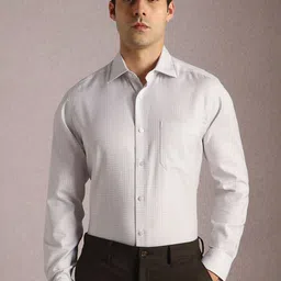 Louis Philippe Men Geometric Printed Spread Collar Cotton Formal Shirt-picture-41