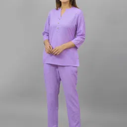 Anouk Rustic Mandarin Collar Pure Cotton Top With Trouser image 4