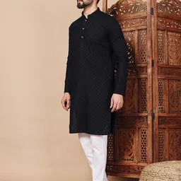 Shiv Leela Men Embroidered Thread Work Kurta image 2