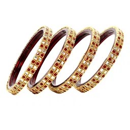 KOTTIAR CREATIONS Set Of 4 Crystal-Studded Bangles image 4