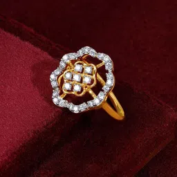 GIVA 14K Gold Magna Florale 0.31 ct Diamond Ring 2.64gm-image-91