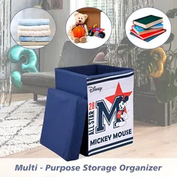 Aura Navy Blue & White Disney Mickey Star Multi-Utility Organiser With Lid image 5