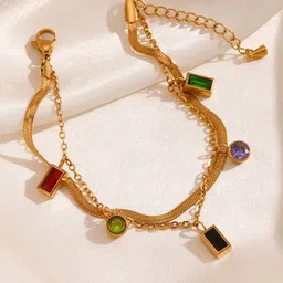 Just Lil Things Artificial Stone Studded Link Bracelet-picture-28