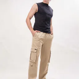 Maniac Men Baggy Fit Mid-Rise Cargo Track Pants image 5