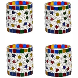 1ST TIME White & Red 4 Pieces Cylindrical Shaped Candle Holders-image-96