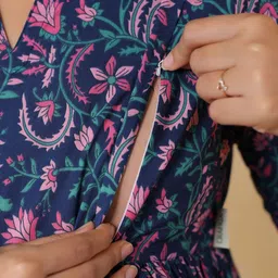 CRAFIQA Women Floral Printed Cotton Maternity A-Line Kurta image 5