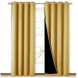 BFAM Yellow Set of 2 Black Out Window Curtain-picture-15