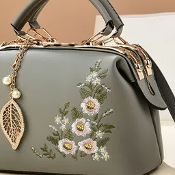 StyleCast Floral Self Design Structured Handheld Bag image 2