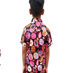 MAITREYO Boys Multi Colored Pomegranate Print Casual Shirt image 4