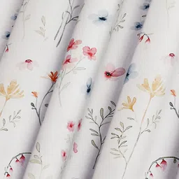 haus & kinder Off White & Blue Floral 210 TC King Bedsheet with 2 Pillow Covers image 3