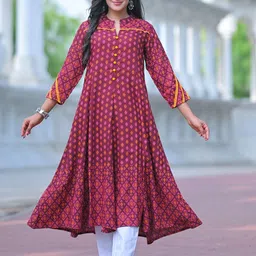 YASH GALLERY Women Floral Printed Festive Anarkali Kurta-image-57