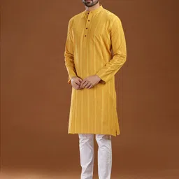 VIDYARTHI Men Embroidered Thread Work Kurta image 5