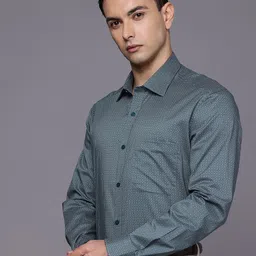 Louis Philippe Pure Cotton Classic Geometric Printed Formal Shirt-picture-36