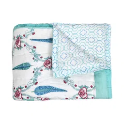 BLOCKS OF INDIA Blue & White Block Print AC Room 350 GSM Quilt image 4