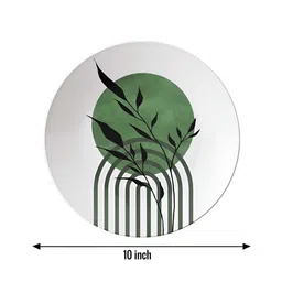 THE QUIRKY HOME 3Pcs White & Green Printed Ceramic Premium Decorative Wall Decors image 5