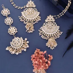 Anouk Gold-Plated Stone Studded & Beaded Jewellery Set-picture-23