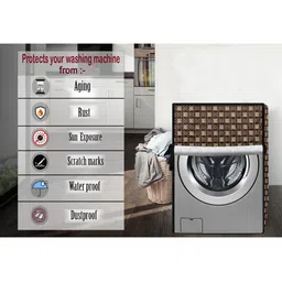 The Furnishing Tree Brown Printed Washing Machine Cover image 5