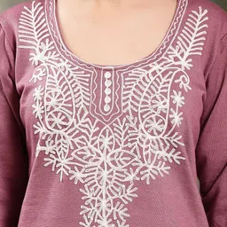 Clora Creation Women Ethnic Motifs Embroidered Regular Thread Work Kurta with Trousers & With Dupatta image 5