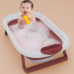 StarAndDaisy Blue & White Anti Slip Foldable Bath Tub-picture-11