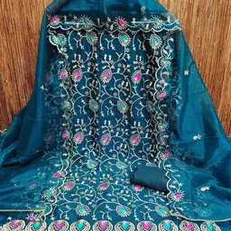 NEGRONI Embroidered Organza Unstitched Dress Material-picture-26