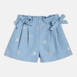 MINI KLUB Girls Embroidered Regular Fit Mid-Rise Shorts-picture-56