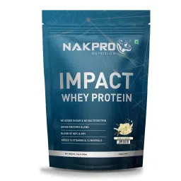 NAKPRO Impact Whey Protein 1kg | Isolate & Concentrate | 24g Protein & 4.9g BCAA | NABL Lab Tested 100% Authentic Supplement Powder - Vanilla Flavour-image-16