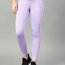 COSVOS Women Slim Fit High Rise Ankle-Length Training Tights-image-73