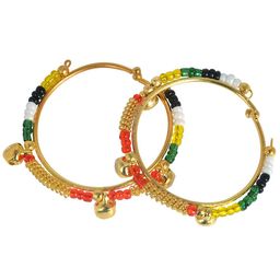 MEMOIR Unisex Kids 2 Brass Antique Gold-Plated Kada Bracelet-picture-7