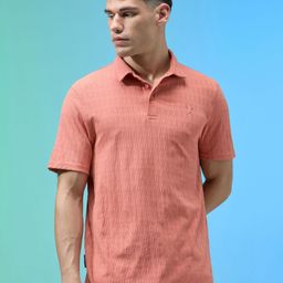 Technosport Geometric Textured Anti Static Jacquard Slim Fit Sports T-shirt With Cotflex-picture-2