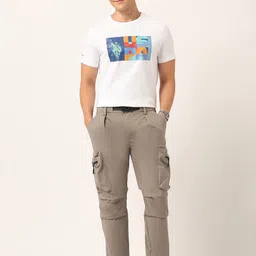 U.S. Polo Assn. Denim Co. Men Classic Straight Fit Pleated Cargos Trousers image 4