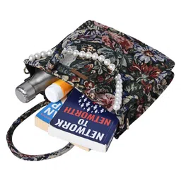 ENSAC Women Floral Printed Structured Cotton Handheld Bag image 5