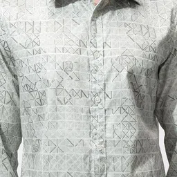HIGHLANDER Geometric Printed Cutaway Collar Slim Fit Shirt image 3