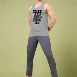 BAESD Printed Round Neck Cotton Gym Vest image 5