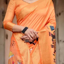 ALMAARI FASHION Ethnic Motifs Printed Kanjeevaram Saree image 4