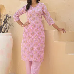 SINGNI Printed Round Neck Top With palazzos Co-Ords-picture-4