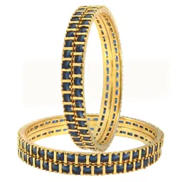 Shiv Jewels Set Of 4 Gold-Plated Zircon-Studded Traditional Bangles-image-94