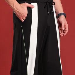 MARVEL STREET Men Mid-Rise Track Pants with Contrast Front Panels image 3