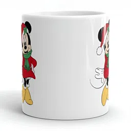 Mr UVD White & Red Micky Mouse Printed Ceramic Glossy Mug - 350 ml image 3