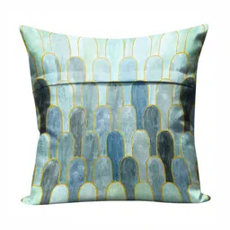 CASABLEU Nicobar Green & Grey 2 Pieces Abstract Printed Square Cushion Covers image 2