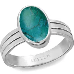 GenZcomplex Silver-Plated Brass Turquoise Finger Ring-picture-12