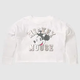 GAP Girls Mickey Mouse Graphic Printed Round Neck Pure Cotton T-shirt-picture-27