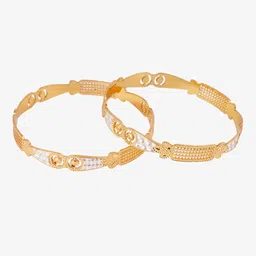 Adwitiya Collection Set Of 2 24CT Gold-Plated Intricate Design Bangles image 2