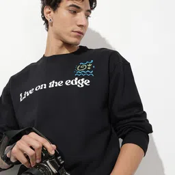 The Roadster Life Co. Relaxed Fit Typography Printed Drop Shoulder Sleeves Sweatshirt-picture-35