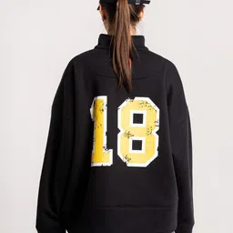 ministry Unisex Typography Printed Mock Collar Pullover Sweatshirt-picture-20