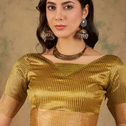 DWIJA FASHION Woven Design Zari Kanjeevaram Saree With Contrast Border image 5