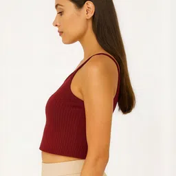 PUERY Women Solid Tank Crop Top-image-44