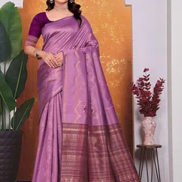 KANOODA Silk Blend Banarasi Saree-image-0