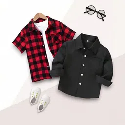 VANI COUTURE Boys Tartan Checks Checked Casual Shirt-picture-51