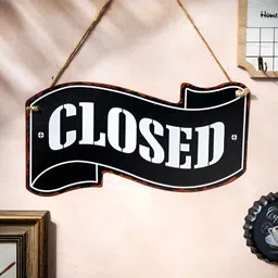 eazy wagon Black & White Metal Plates - Open & Close Wall Hanging image 2